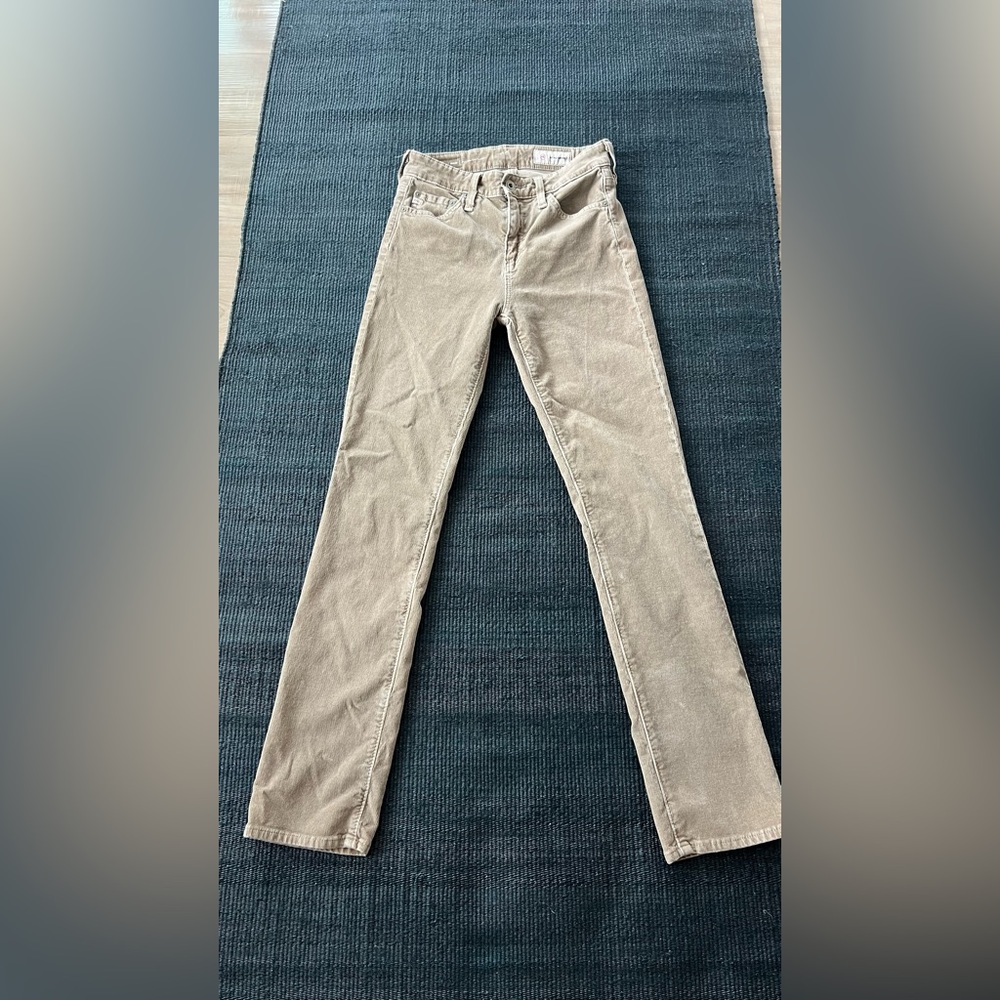 AG mari high rise straight in tan corduroy, size 24
